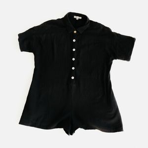 Navy Short-sleeve Romper